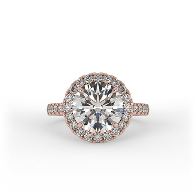 Amelia Brilliant Round Halo Pave Set Engagement Ring