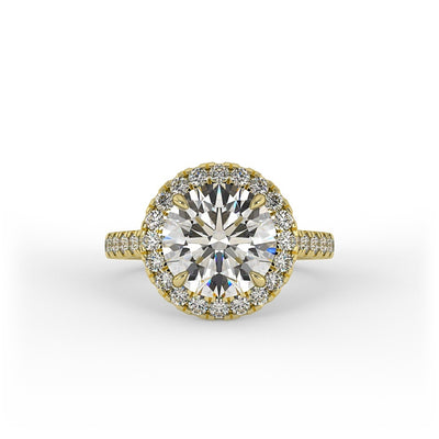 Amelia Brilliant Round Halo Pave Set Engagement Ring