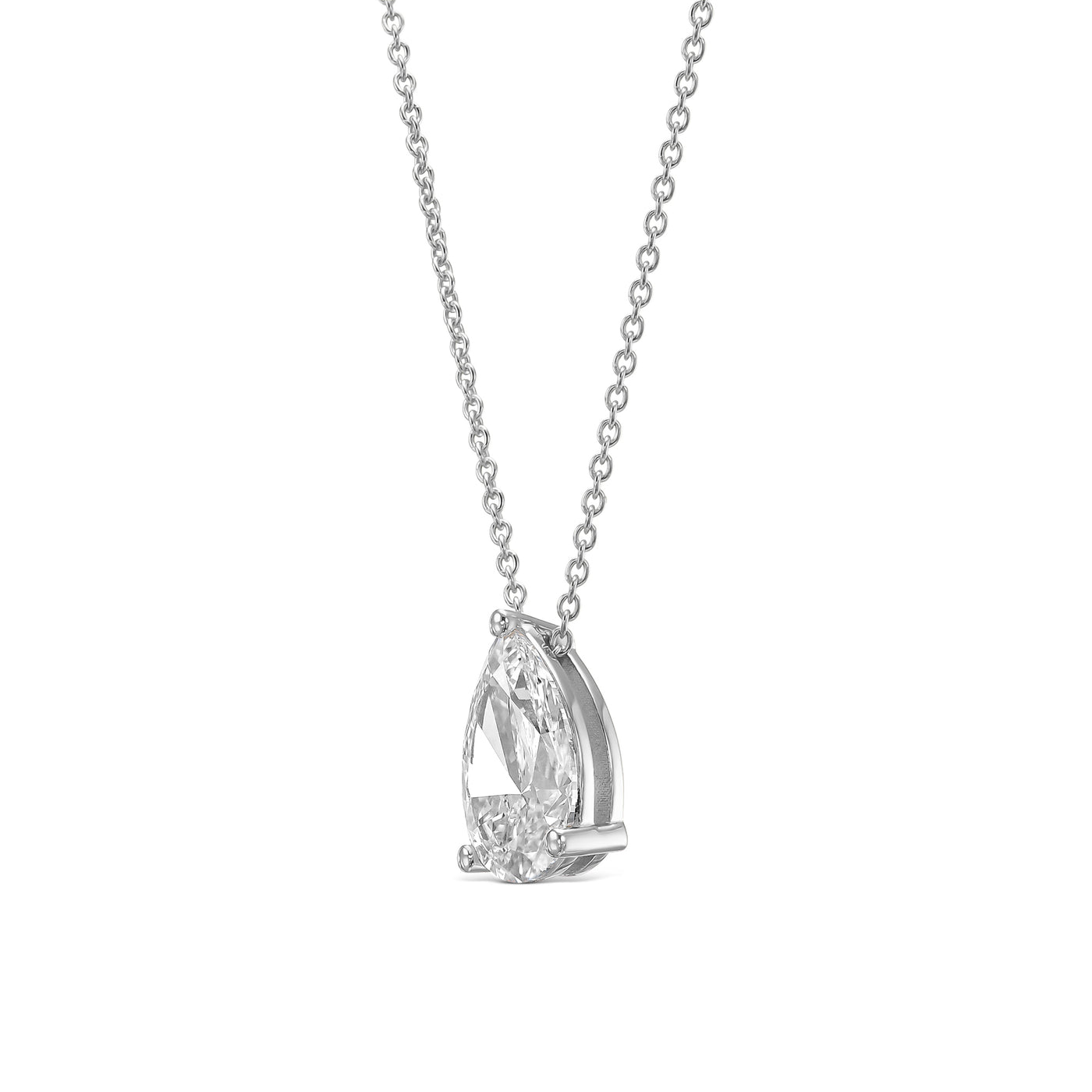 Solitaire Pear Diamond Necklace