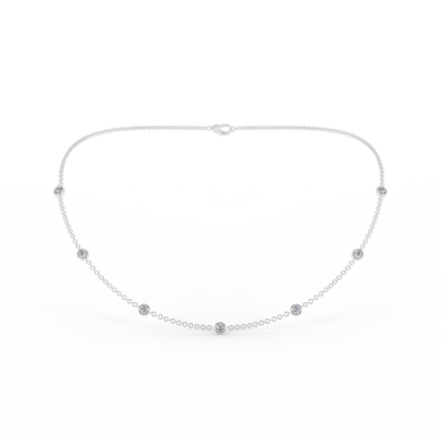 Lab Grown 7-Diamond Bezel Set Necklace