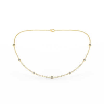 Lab Grown 7-Diamond Bezel Set Necklace