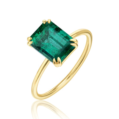 Solitaire Emerald Engagement Ring