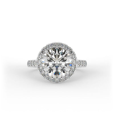 Amelia Brilliant Round Halo Pave Set Lab Grown Engagement Ring