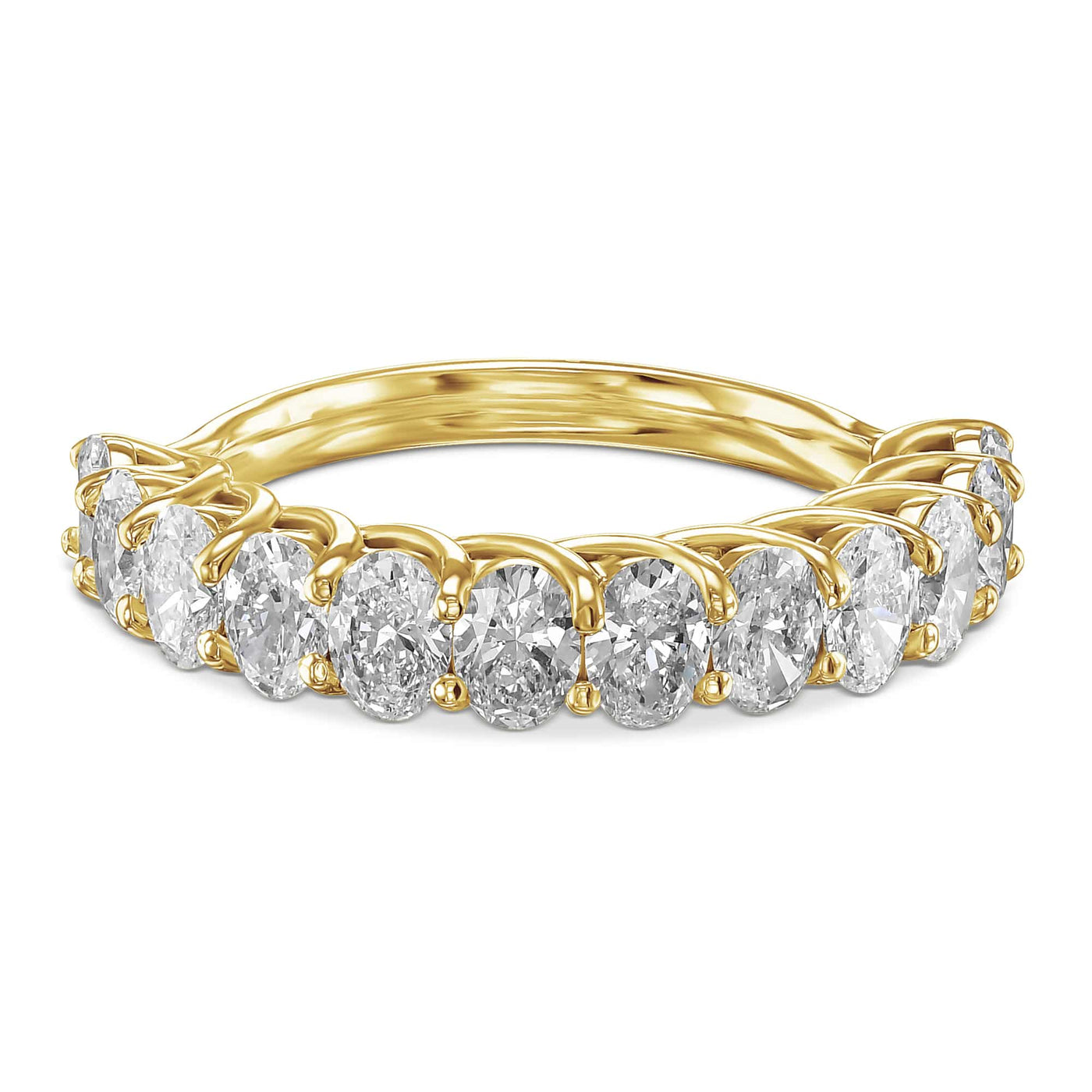 Lab Grown Oval 11 Diamond Half Eternity Ring