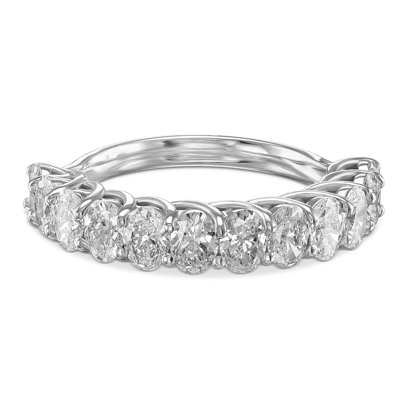 Lab Grown Oval 11 Diamond Half Eternity Ring