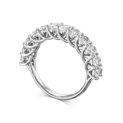 Lab Grown Oval 11 Diamond Half Eternity Ring