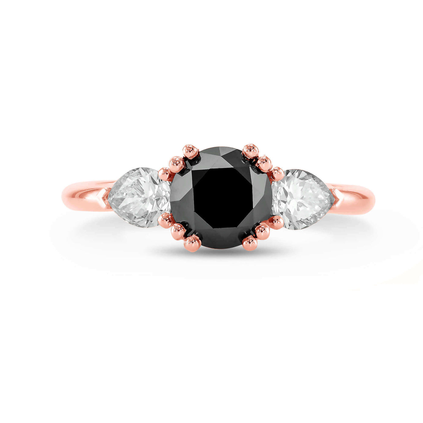 Katie Black Diamond Three-Stone Engagement Ring