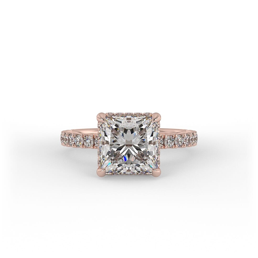 Clara Princess Pave Set Lab Grown Engagement Ring