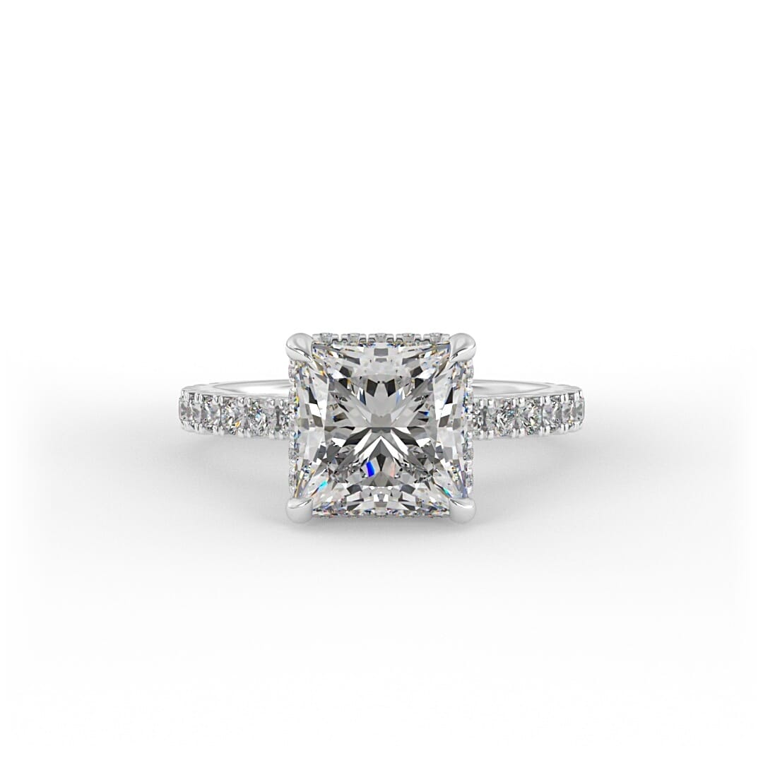 Clara Princess Pave Set Lab Grown Engagement Ring