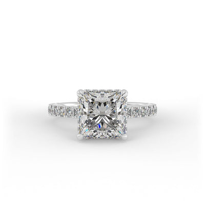Clara Princess Pave Set Lab Grown Engagement Ring