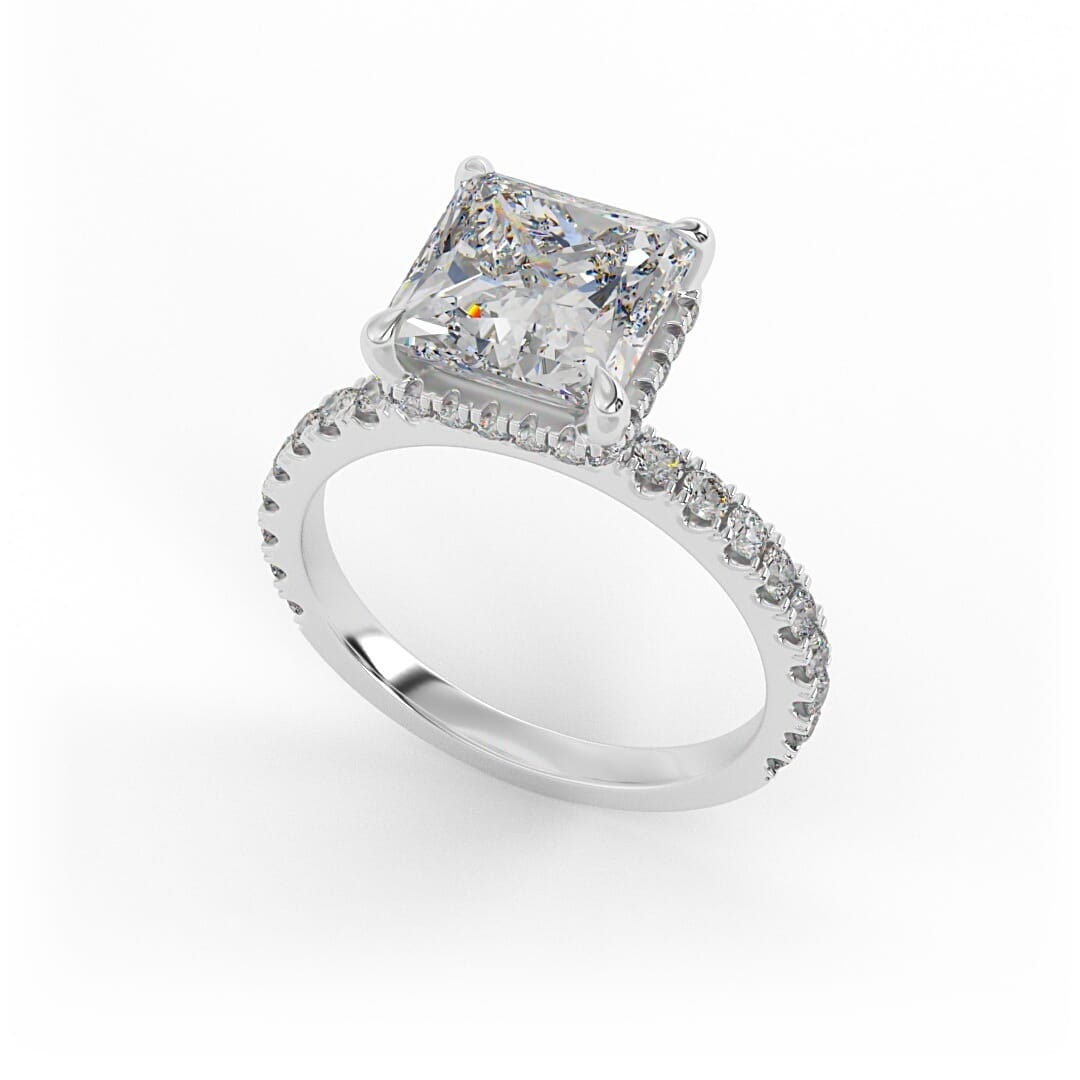 Clara Princess Pave Set Lab Grown Engagement Ring