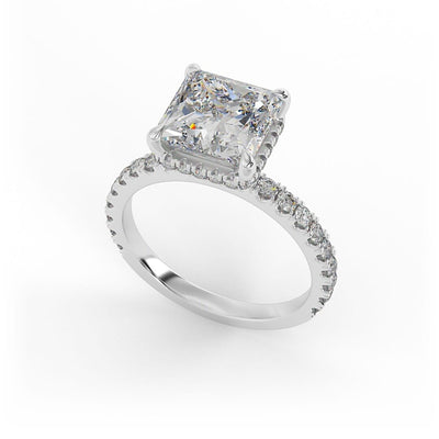 Clara Princess Pave Set Lab Grown Engagement Ring