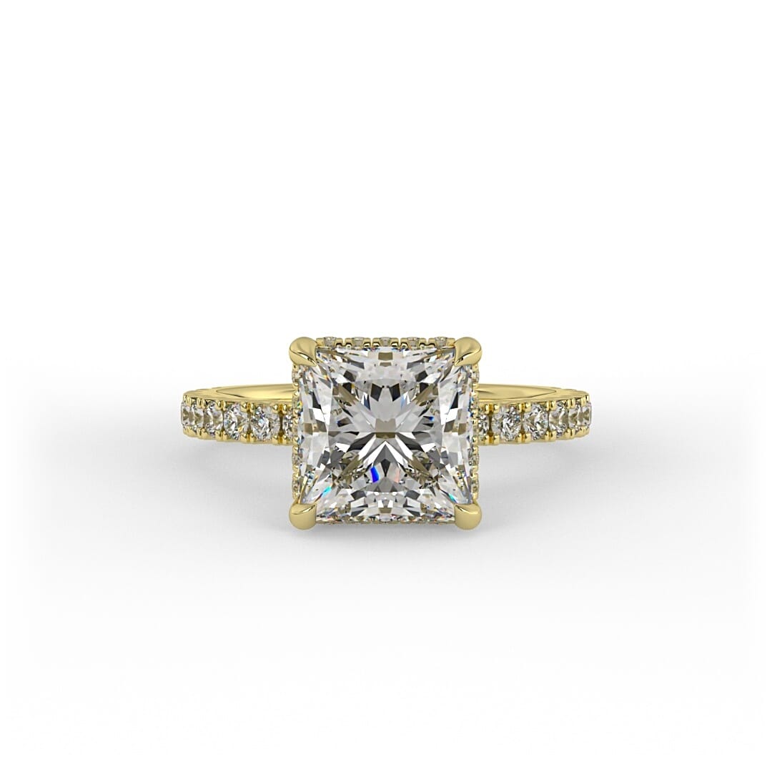 Clara Princess Pave Set Lab Grown Engagement Ring