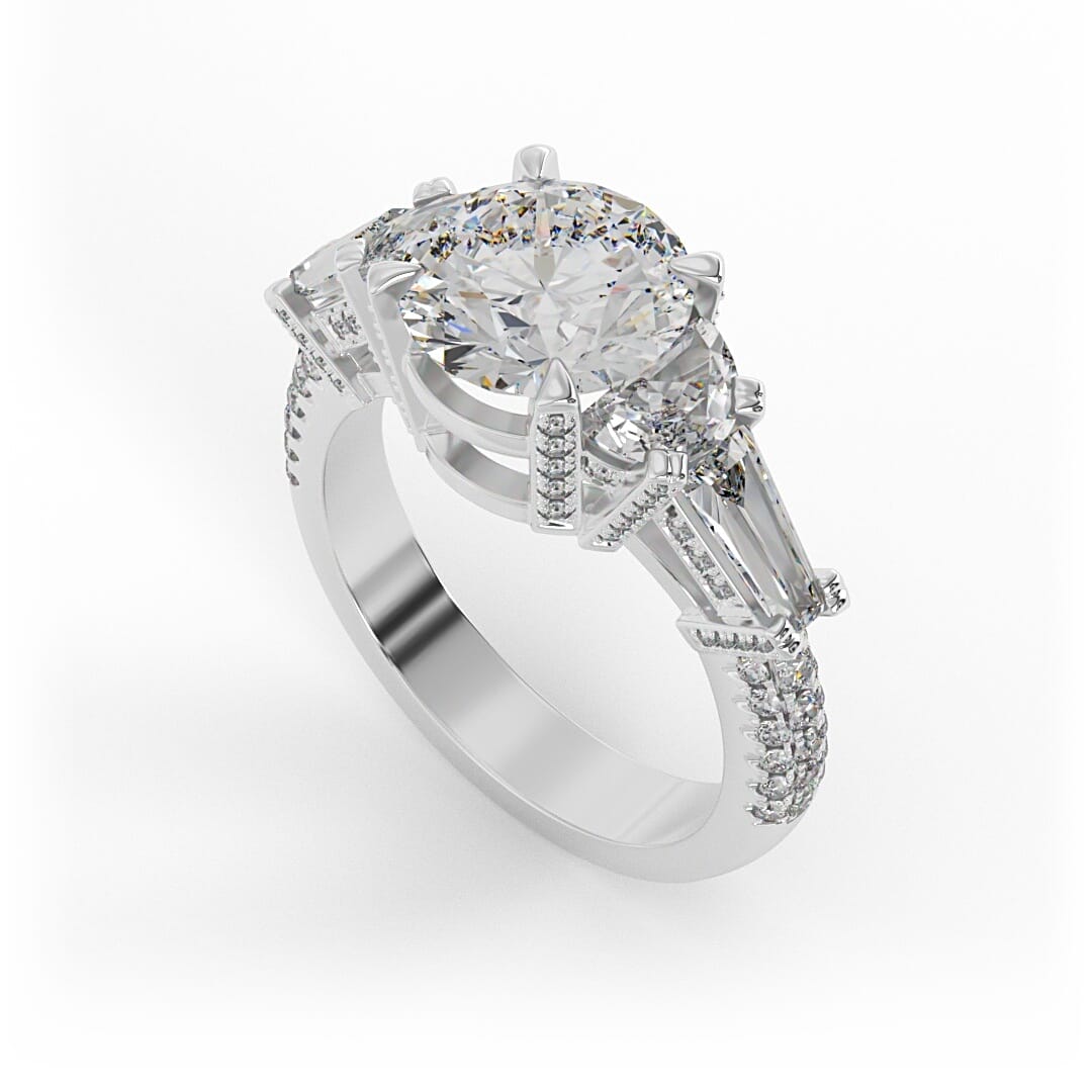 Delilah Brilliant Round Vintage Set Engagement Ring