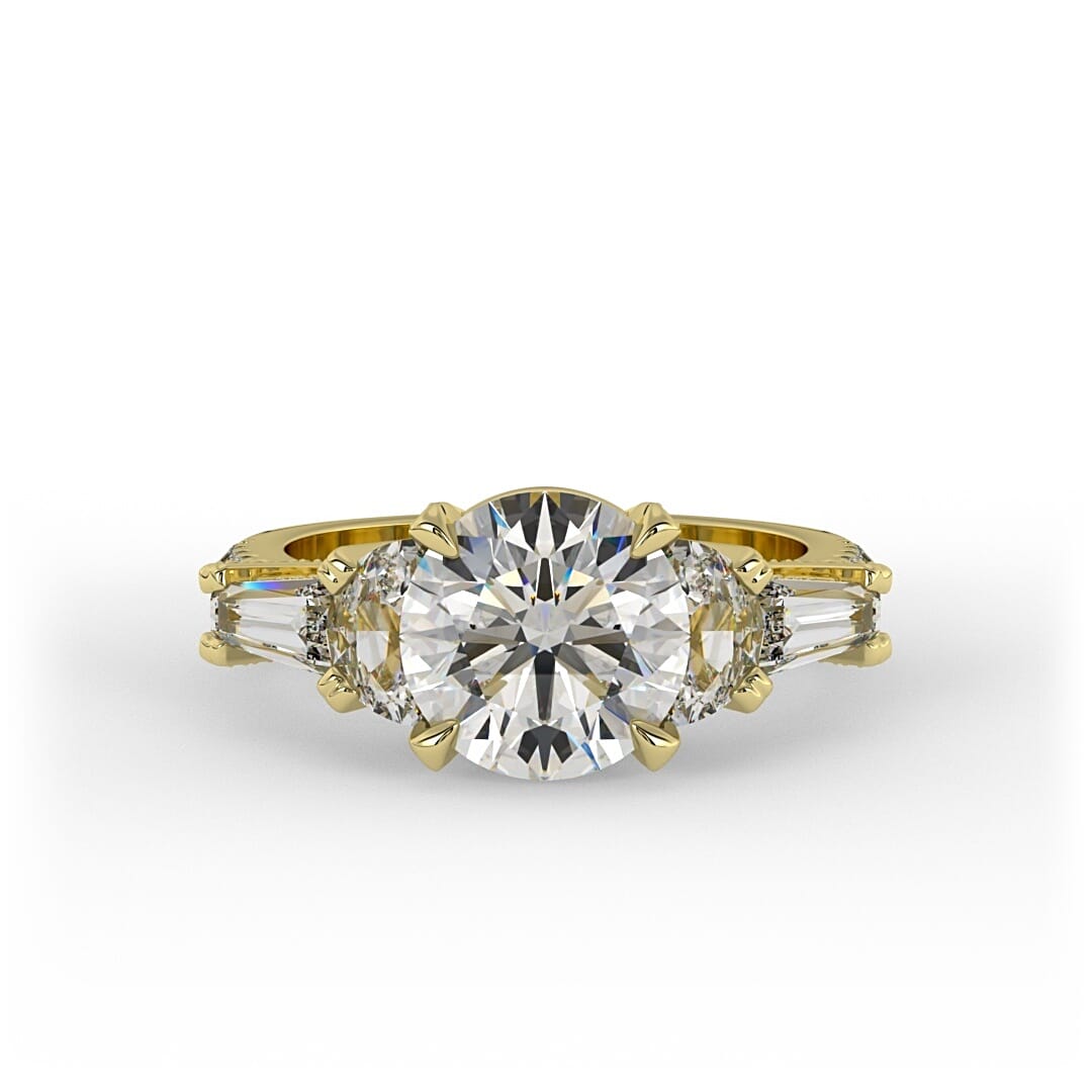 Delilah Brilliant Round Vintage Set Engagement Ring