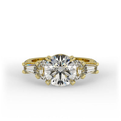 Delilah Brilliant Round Vintage Set Engagement Ring