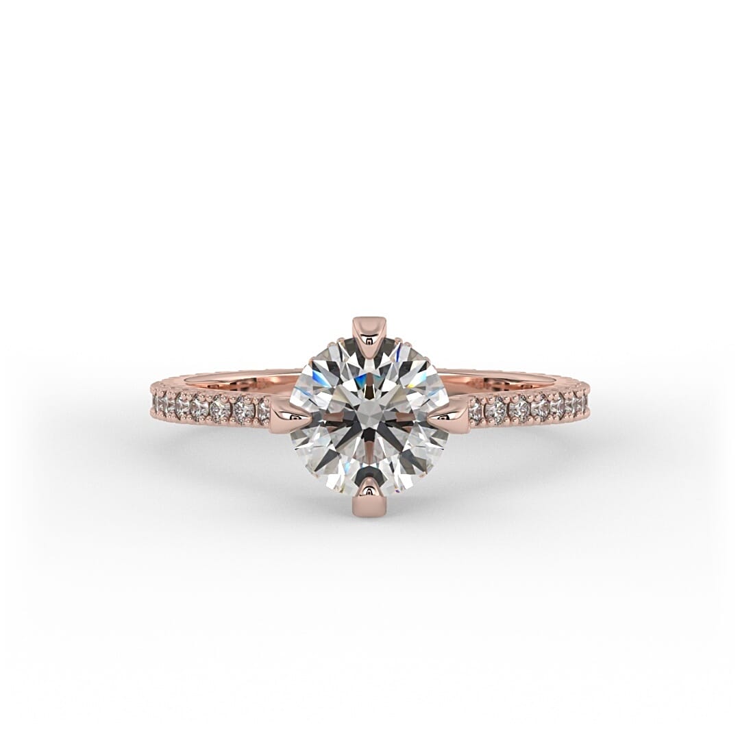 Eliza Brilliant Round Pave Set Lab Grown Engagement Ring