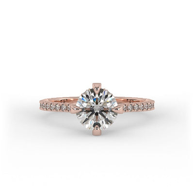 Eliza Brilliant Round Pave Set Lab Grown Engagement Ring