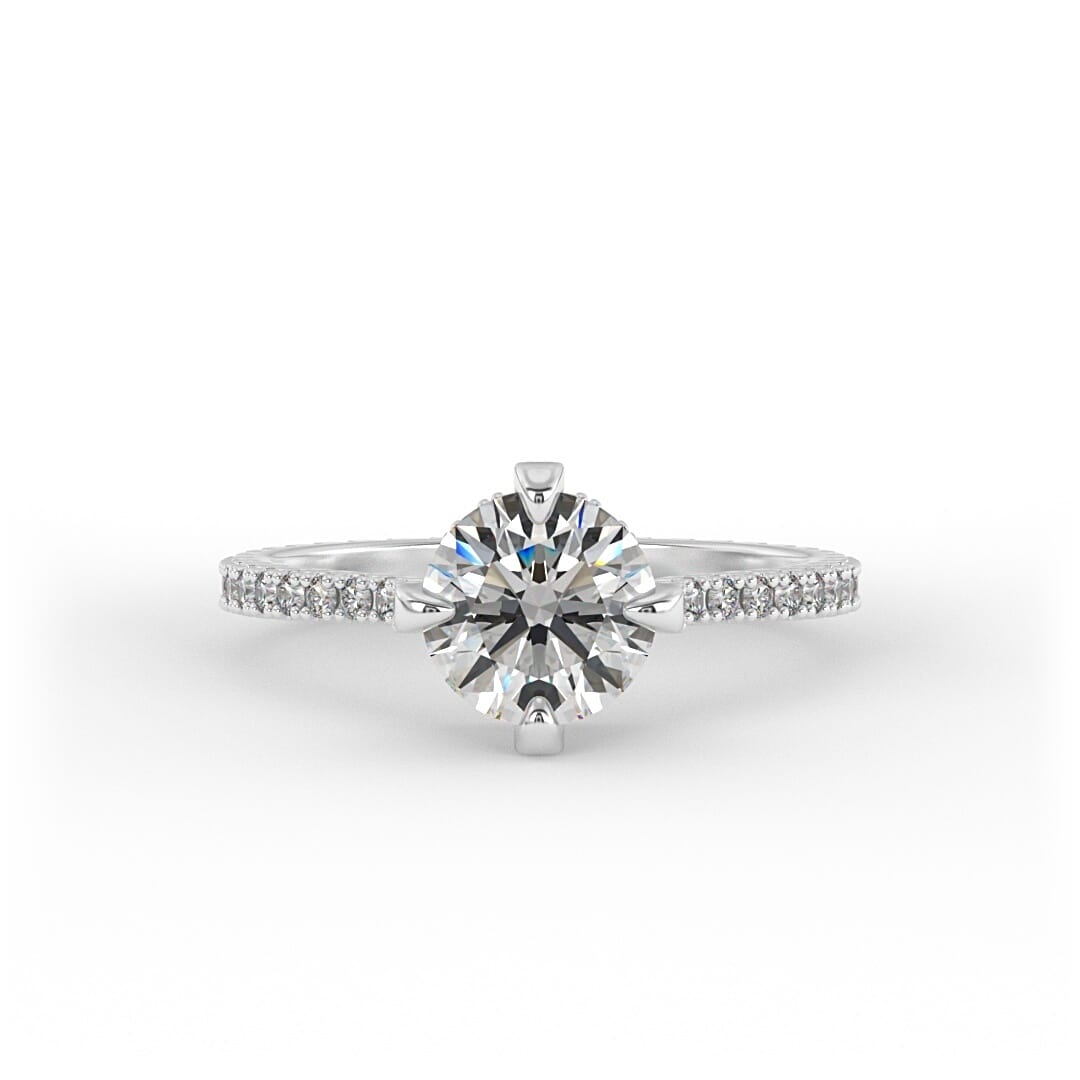 Eliza Brilliant Round Pave Set Lab Grown Engagement Ring