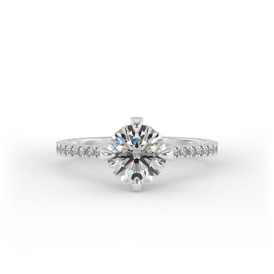 Eliza Brilliant Round Pave Set Lab Grown Engagement Ring