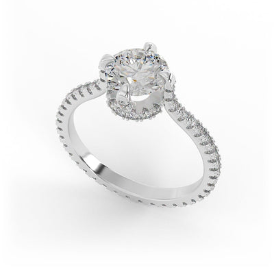 Eliza Brilliant Round Pave Set Lab Grown Engagement Ring