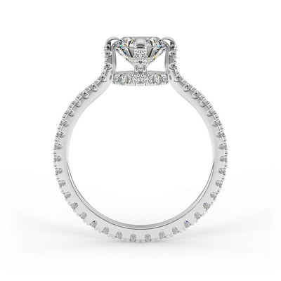 Eliza Brilliant Round Pave Set Lab Grown Engagement Ring