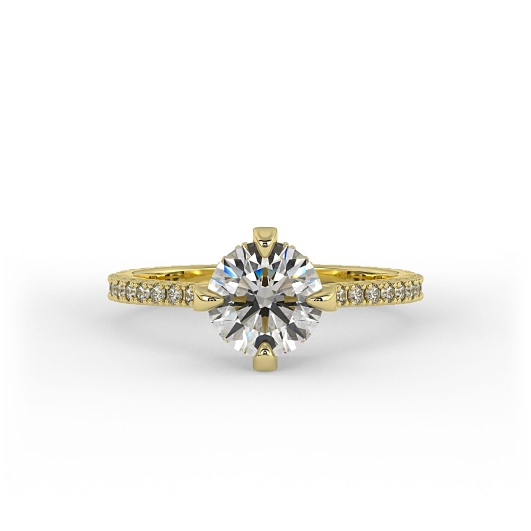Eliza Brilliant Round Pave Set Lab Grown Engagement Ring