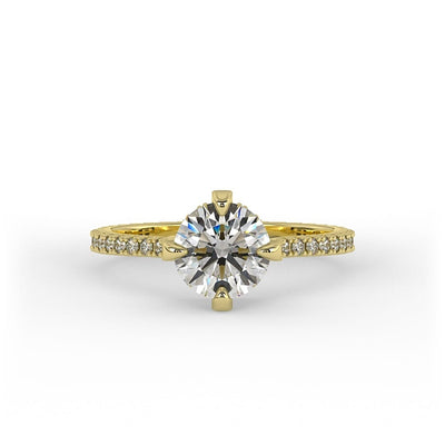 Eliza Brilliant Round Pave Set Lab Grown Engagement Ring
