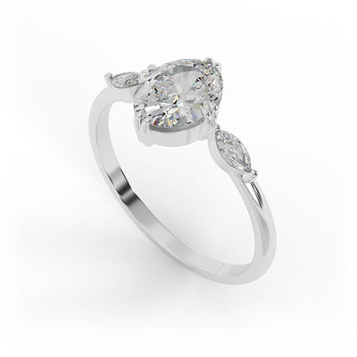 Ellie Oval 3 - Stone Set Engagement Ring