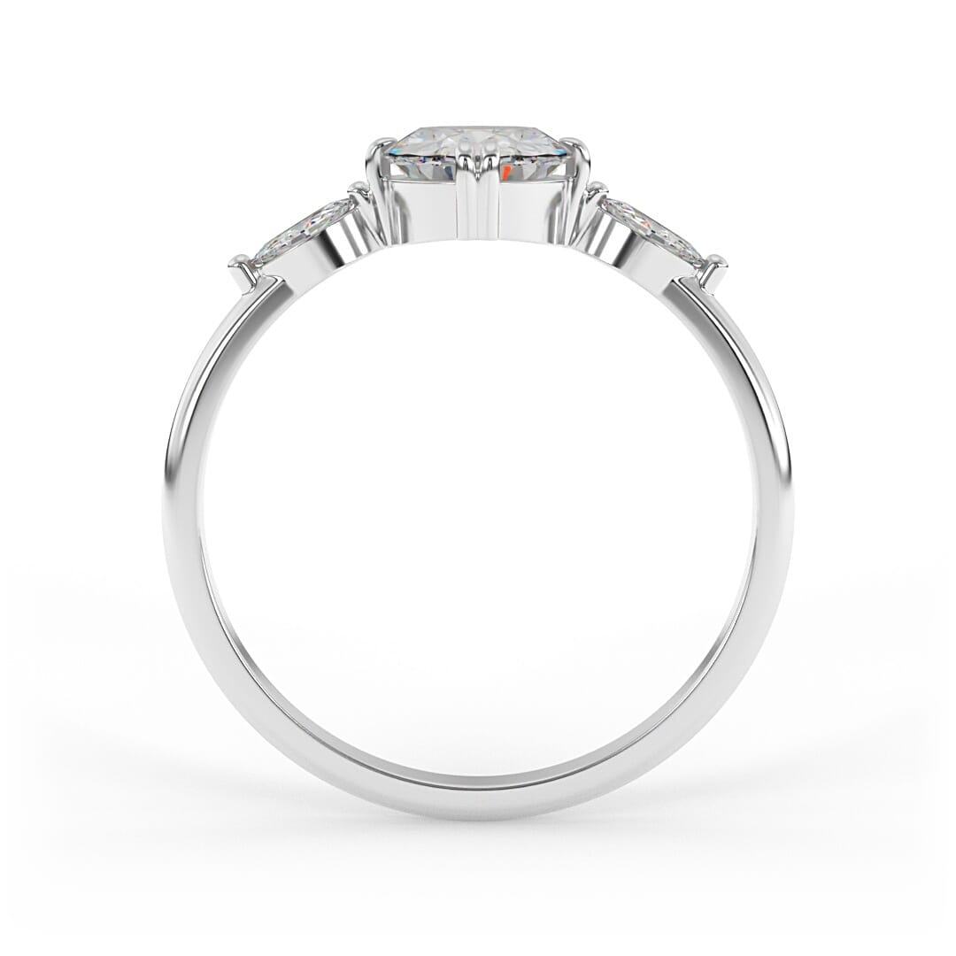 Ellie Oval 3 - Stone Set Engagement Ring