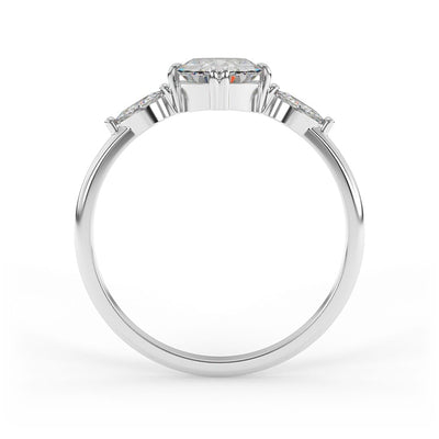 Ellie Oval 3 - Stone Set Engagement Ring
