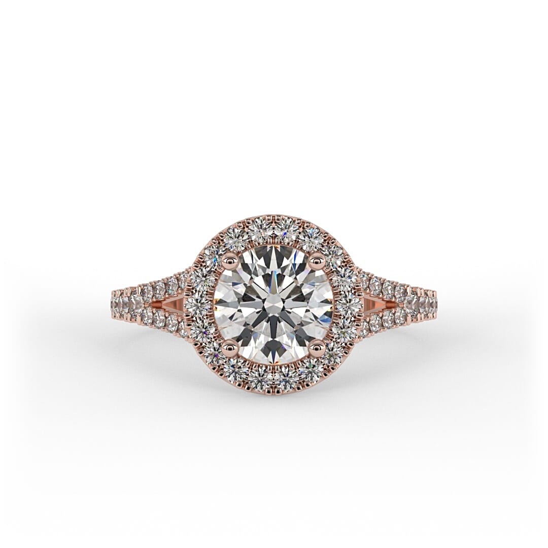 Emma Brilliant Round Pave Set Engagement Ring