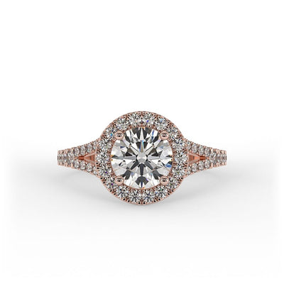 Emma Brilliant Round Pave Set Engagement Ring