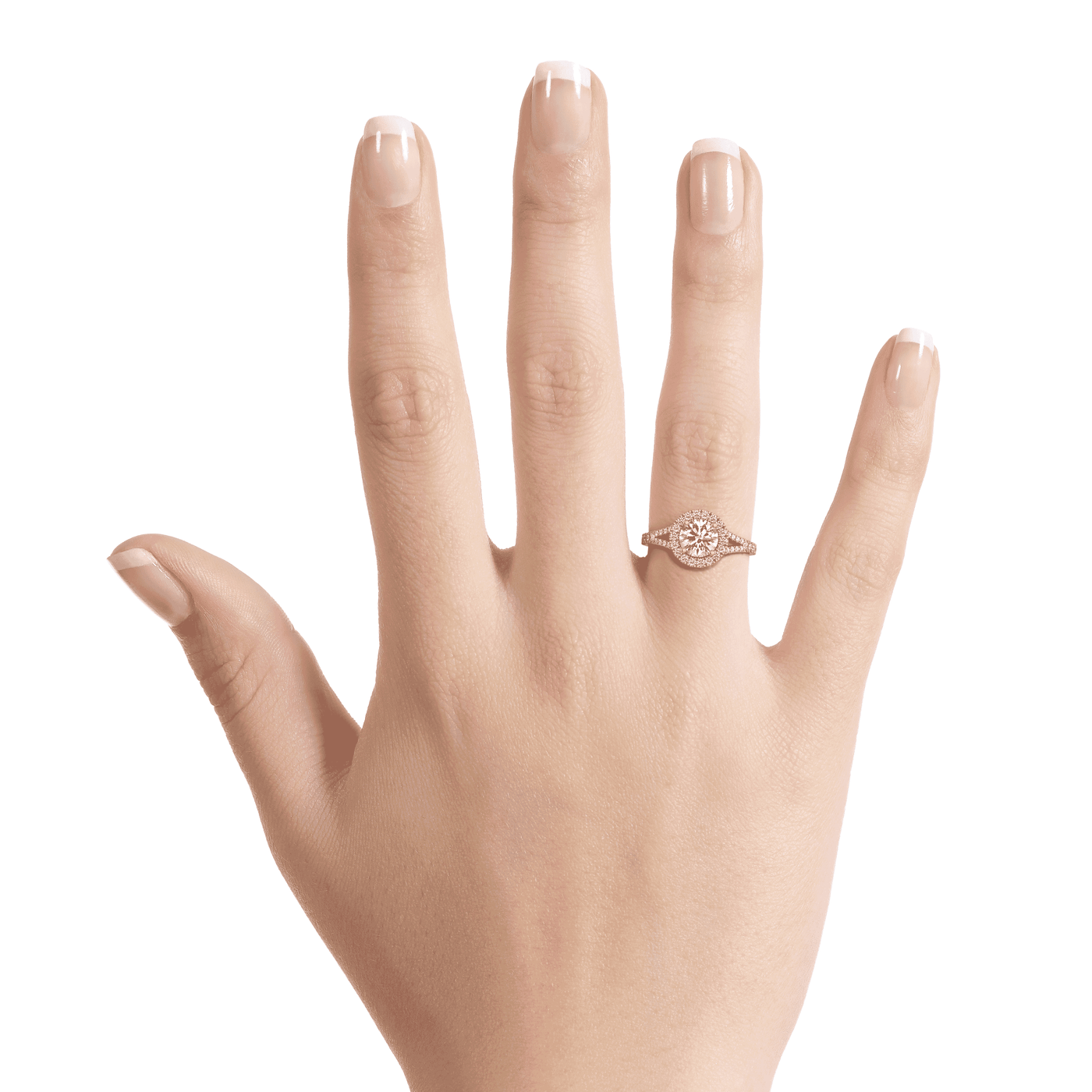 Emma Brilliant Round Pave Set Engagement Ring