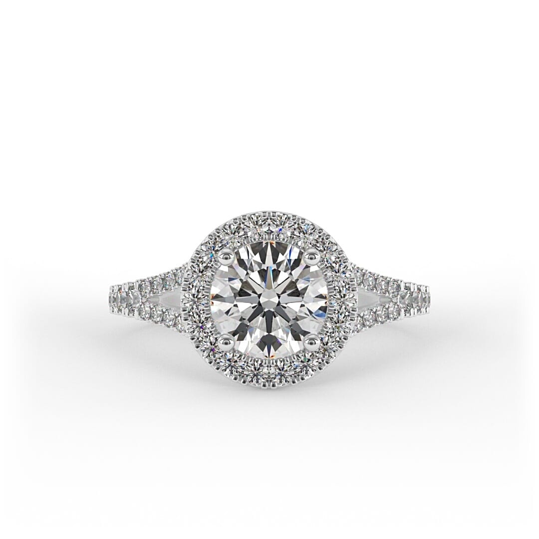 Emma Brilliant Round Pave Set Engagement Ring