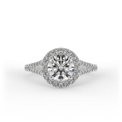 Emma Brilliant Round Pave Set Engagement Ring