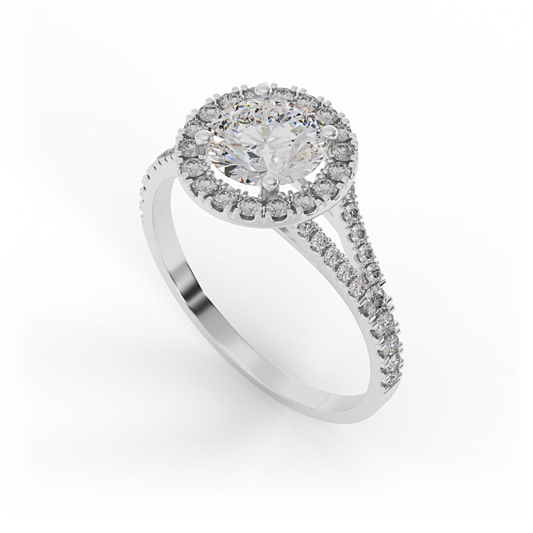 Emma Brilliant Round Pave Set Engagement Ring