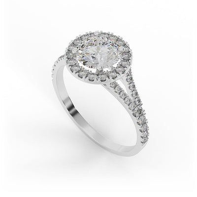 Emma Brilliant Round Pave Set Engagement Ring