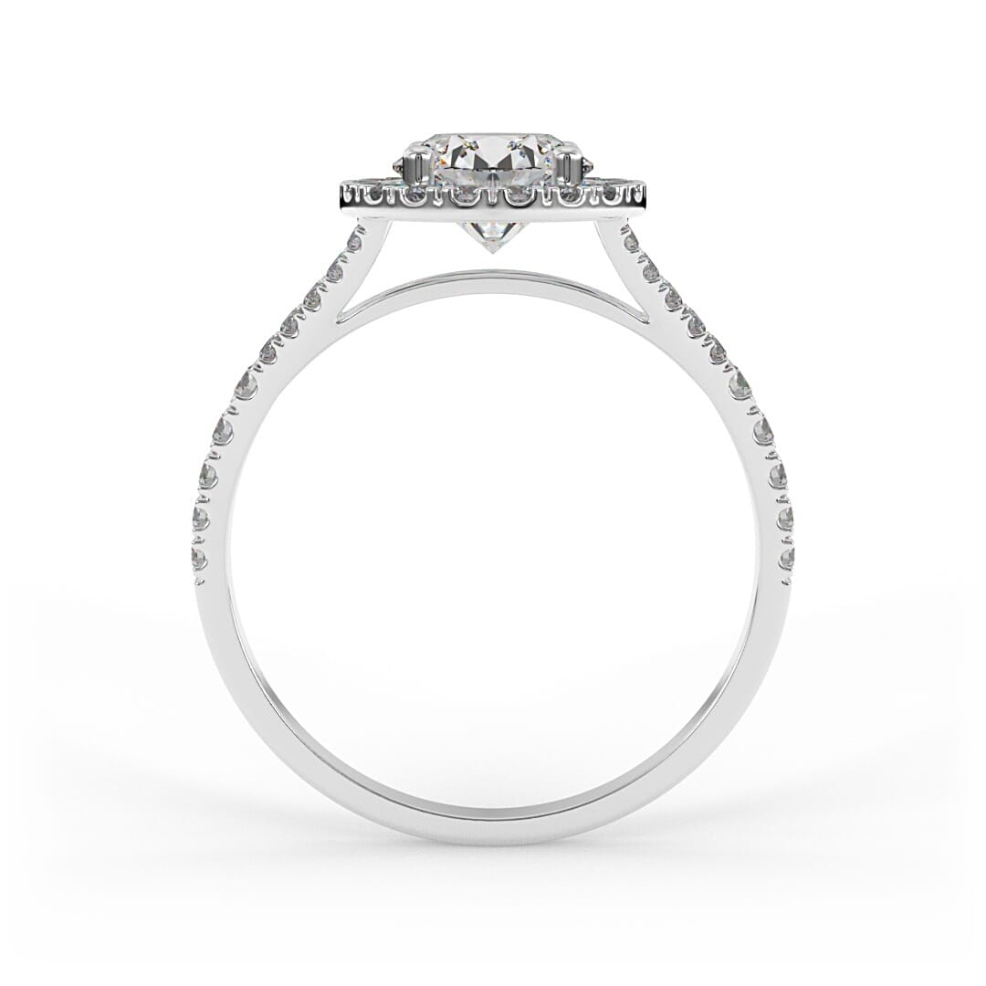 Emma Brilliant Round Pave Set Lab Grown Engagement Ring