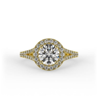 Emma Brilliant Round Pave Set Lab Grown Engagement Ring