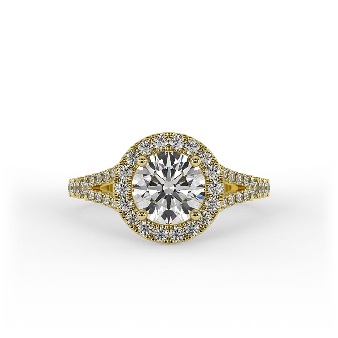 Emma Brilliant Round Pave Set Engagement Ring
