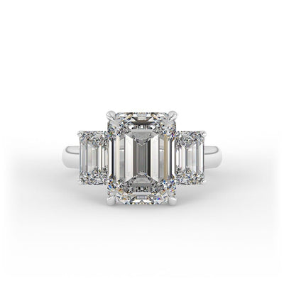 Harper Emerald 3 - Stone Set Engagement Ring
