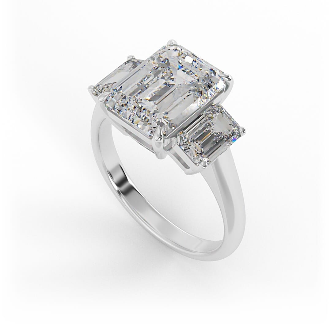 Harper Emerald 3 - Stone Set Engagement Ring