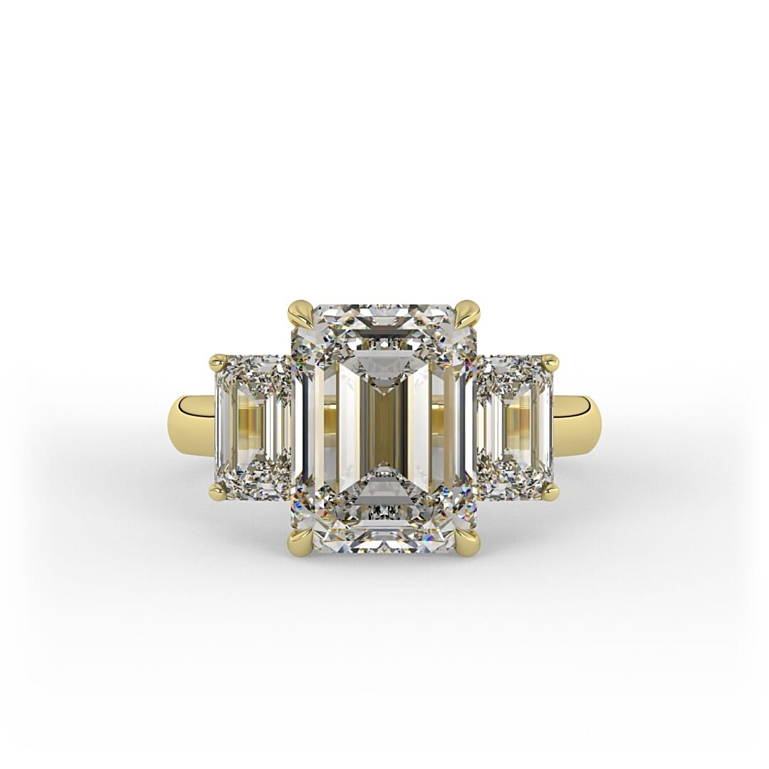 Harper Emerald 3 - Stone Set Engagement Ring