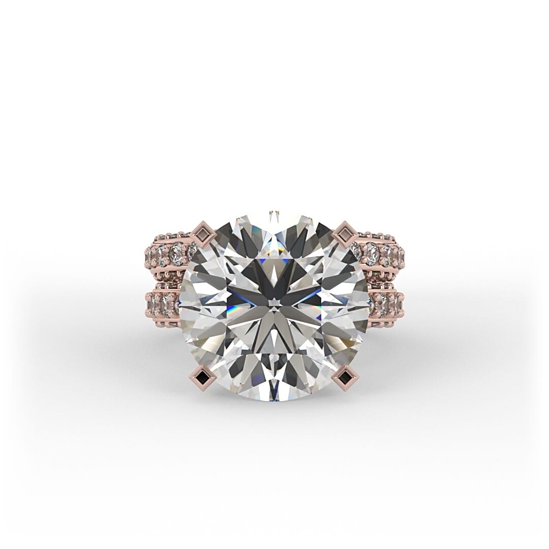 Iris Brilliant Round Pave Set Lab Grown Engagement Ring