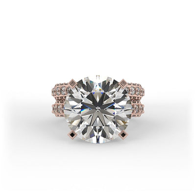 Iris Brilliant Round Pave Set Engagement Ring