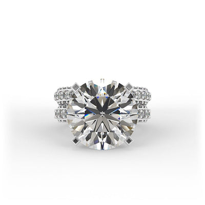 Iris Brilliant Round Pave Set Engagement Ring