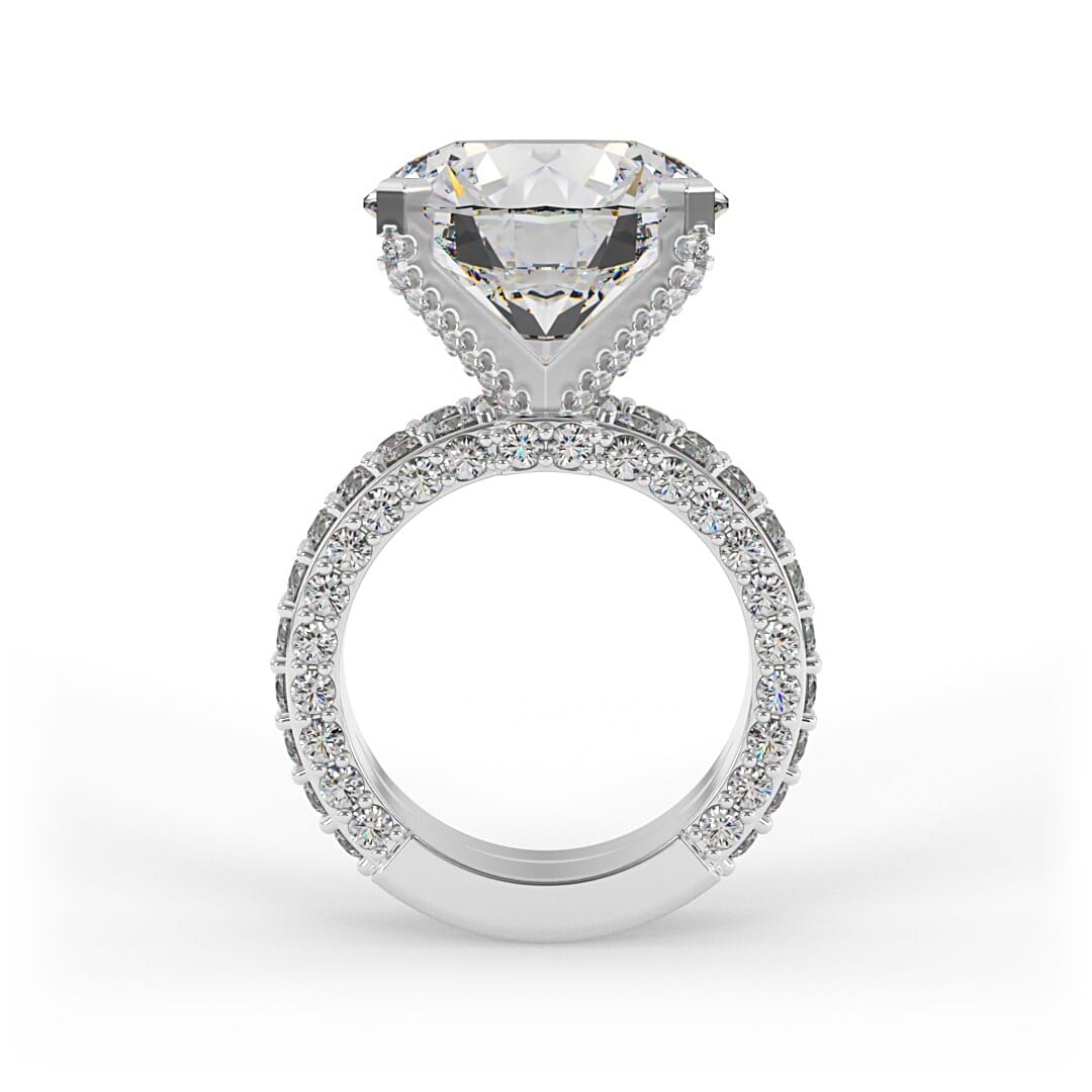 Iris Brilliant Round Pave Set Engagement Ring