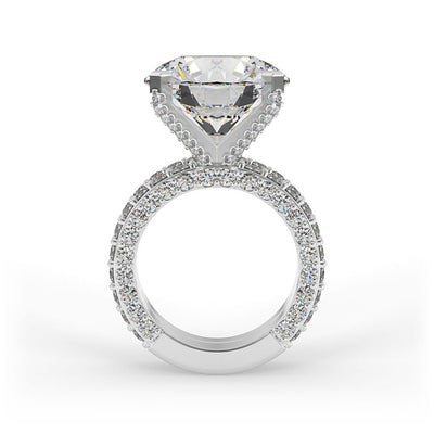 Iris Brilliant Round Pave Set Engagement Ring