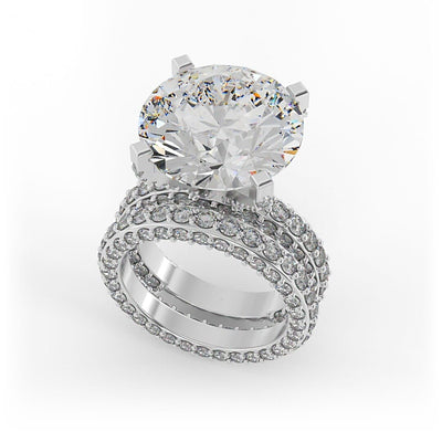 Iris Brilliant Round Pave Set Engagement Ring